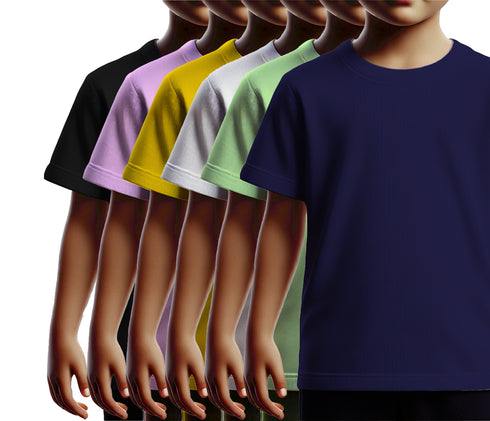 Aaramkhor Combo Gift Pack of 6 Kids Black Navy Blue Pista Green White Pista Green Navy Blue Tshirts for Kids