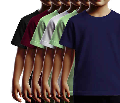 Aaramkhor Combo Gift Pack of 6 Kids Black Navy Blue Pista Green White Pista Green Navy Blue Tshirts for Kids