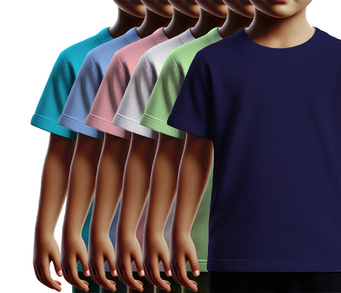 Aaramkhor Combo Gift Pack of 6 Kids Black Navy Blue Pista Green White Pista Green Navy Blue Tshirts for Kids