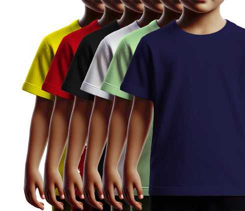 Aaramkhor Combo Gift Pack of 6 Kids Black Navy Blue Pista Green White Pista Green Navy Blue Tshirts for Kids