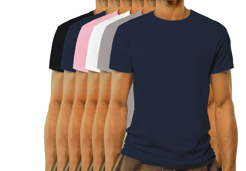 Aaramkhor Combo Gift Pack of 6 Model Men Black Navy Blue GreyMelange White GreyMelange Navy Blue Tshirts for Men