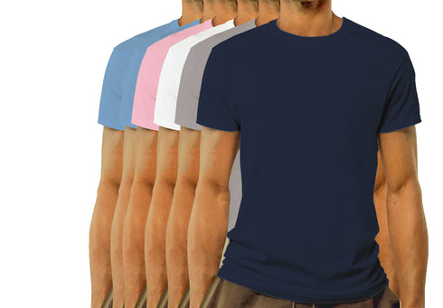 Aaramkhor Combo Gift Pack of 6 Model Men Black Navy Blue GreyMelange White GreyMelange Navy Blue Tshirts for Men