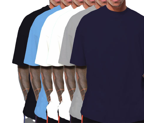 Aaramkhor Combo Gift Pack of 6 Oversized Black Navy Blue Grey White Grey Navy Blue Tshirts for Men