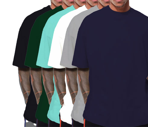 Aaramkhor Combo Gift Pack of 6 Oversized Black Navy Blue Grey White Grey Navy Blue Tshirts for Men