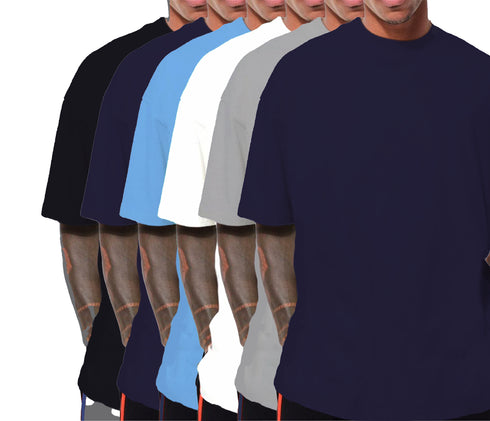 Aaramkhor Combo Gift Pack of 6 Oversized Black Navy Blue Grey White Grey Navy Blue Tshirts for Men