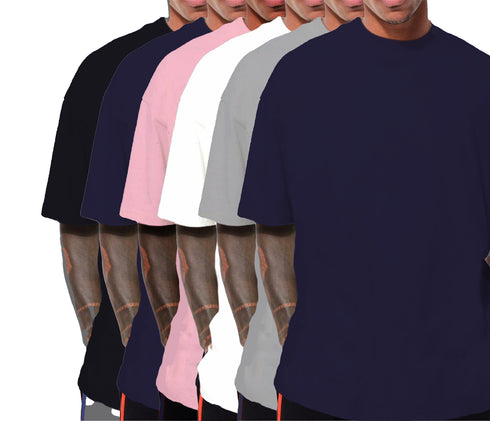 Aaramkhor Combo Gift Pack of 6 Oversized Black Navy Blue Grey White Grey Navy Blue Tshirts for Men