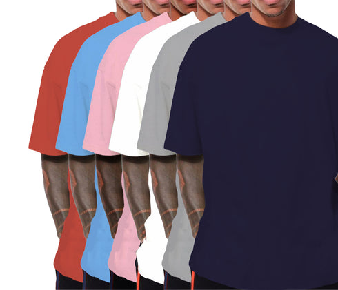 Aaramkhor Combo Gift Pack of 6 Oversized Black Navy Blue Grey White Grey Navy Blue Tshirts for Men