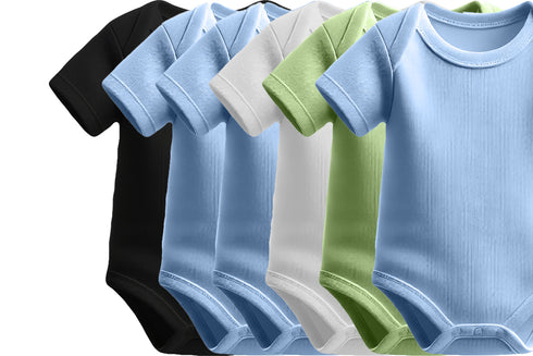 Aaramkhor Combo Gift Pack of 6 Romper Black Baby Blue Pista Green White Pista Green Baby Blue Tshirts for Men