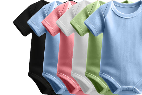 Aaramkhor Combo Gift Pack of 6 Romper Black Baby Blue Pista Green White Pista Green Baby Blue Tshirts for Men