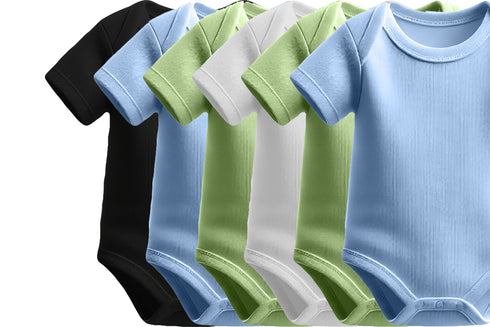 Aaramkhor Combo Gift Pack of 6 Romper Black Baby Blue Pista Green White Pista Green Baby Blue Tshirts for Men