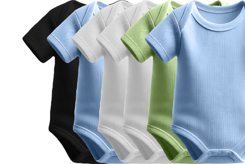 Aaramkhor Combo Gift Pack of 6 Romper Black Baby Blue Pista Green White Pista Green Baby Blue Tshirts for Men