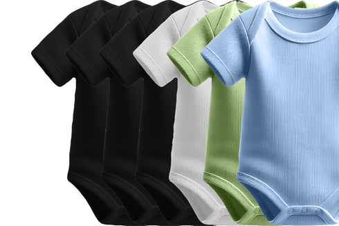 Aaramkhor Combo Gift Pack of 6 Romper Black Baby Blue Pista Green White Pista Green Baby Blue Tshirts for Men