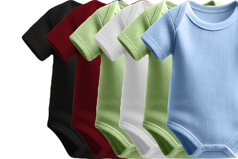 Aaramkhor Combo Gift Pack of 6 Romper Black Baby Blue Pista Green White Pista Green Baby Blue Tshirts for Men