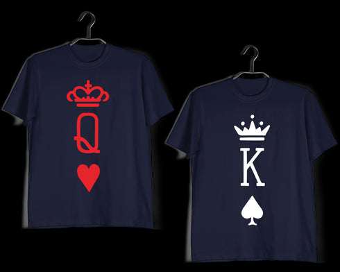 RELATIONSHIPS Matching Couples King Queen Cards T-Shirts for Boyfriend Girlfriend Fiance Husband Wife Mother Father Family