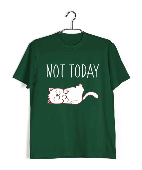 Cats Pop Culture CAT - NOT TODAY The classics Casual Graphic Printed T-Shirt for Men