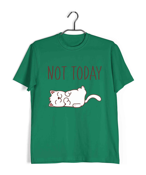 Cats Pop Culture CAT - NOT TODAY The classics Casual Graphic Printed T-Shirt for Men