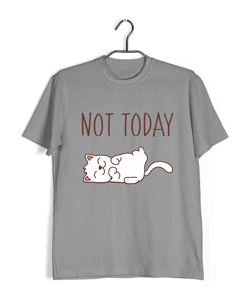 Cats Pop Culture CAT - NOT TODAY The classics Casual Graphic Printed T-Shirt for Men