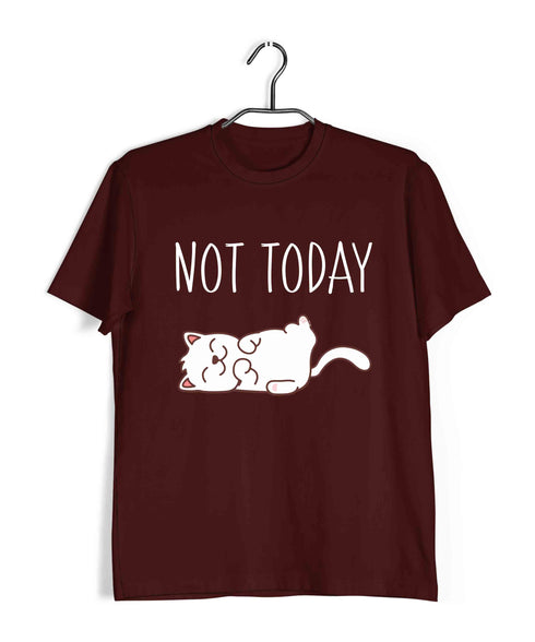Cats Pop Culture CAT - NOT TODAY The classics Casual Graphic Printed T-Shirt for Men