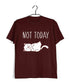 Cats Pop Culture CAT - NOT TODAY The classics Casual Graphic Printed T-Shirt for Men