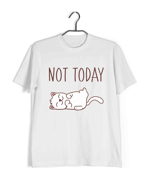 Cats Pop Culture CAT - NOT TODAY The classics Casual Graphic Printed T-Shirt for Men