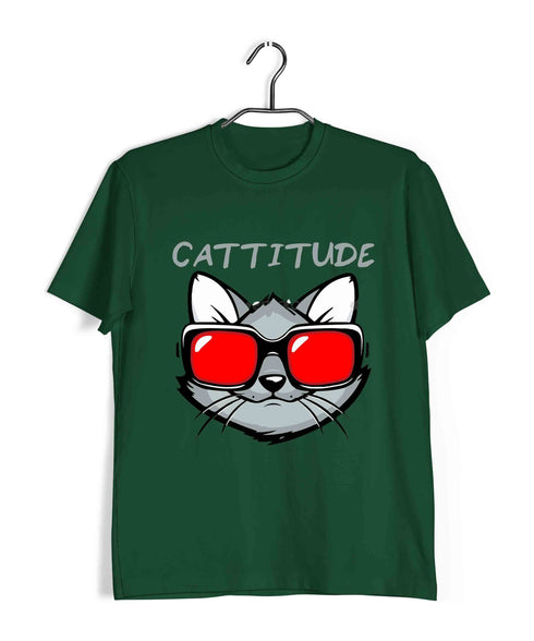 Cats Pop Culture CATTITUDE The classics Casual Graphic Printed T-Shirt for Men