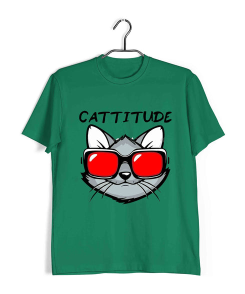 Cats Pop Culture CATTITUDE The classics Casual Graphic Printed T-Shirt for Men