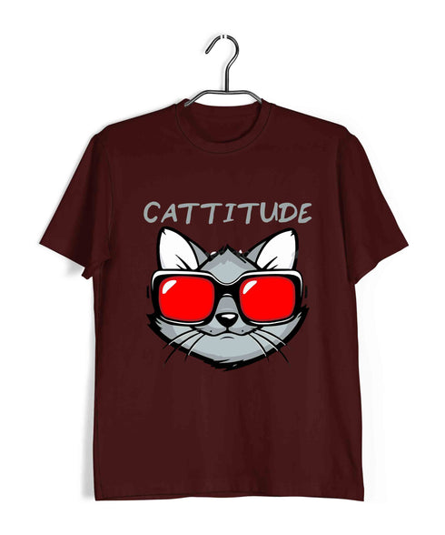 Cats Pop Culture CATTITUDE The classics Casual Graphic Printed T-Shirt for Men