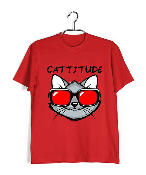 Cats Pop Culture CATTITUDE The classics Casual Graphic Printed T-Shirt for Men