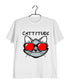 Pop Culture The classics Cats CATTITUDE Custom Printed Graphic Design T-Shirt for Women