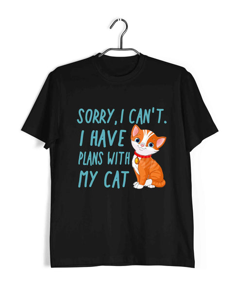 Cats I HAVE PLANS WITH MY CAT Aaramkhor Specials Casual Graphic Printed T-Shirt for Men