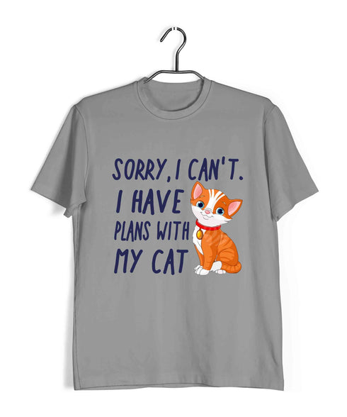 Aaramkhor Specials Cats I HAVE PLANS WITH MY CAT Custom Printed Graphic Design T-Shirt for Women