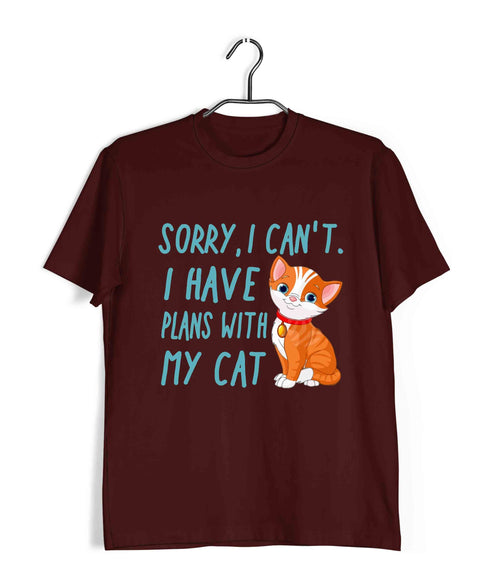 Cats I HAVE PLANS WITH MY CAT Aaramkhor Specials Casual Graphic Printed T-Shirt for Men