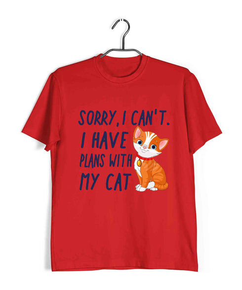 Cats I HAVE PLANS WITH MY CAT Aaramkhor Specials Casual Graphic Printed T-Shirt for Men