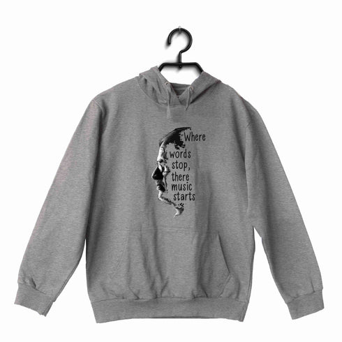 Ilayaraja Tamil Tamil WHERE WORD STOPS - ILAYARAJA UNISEX HOODIE Sweatshirts