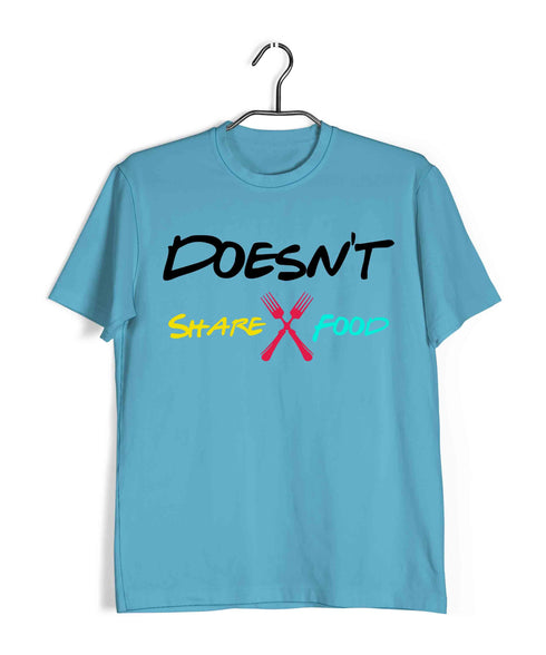 2 TV SERIES DOESN'T SHARE FOOD Custom Printed Graphic Design T-Shirt for Men