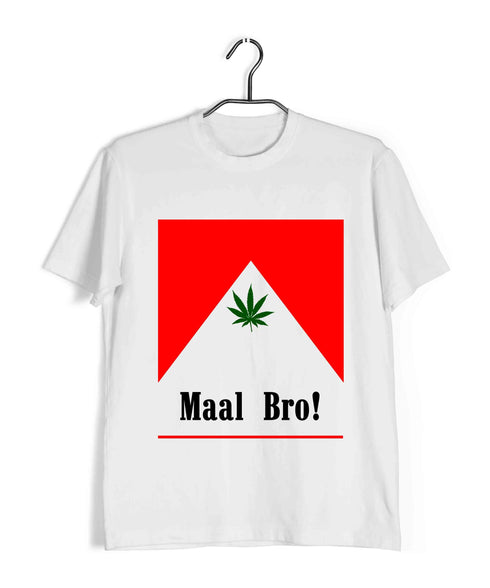Weed Pop Culture Maal Bro The Classics Casual Graphic Printed T-Shirt for Men