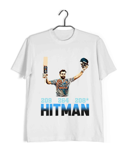 Team India Rohit - Hitman. 209| 264*|208* Cricket Casual Graphic Printed T-Shirt for Men