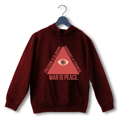 George Orwell Books George Orwell WAR IS PEace. Freedom is Slavery. Ignorance is strength. Triangle Format UNISEX HOODIE Sweatshirts
