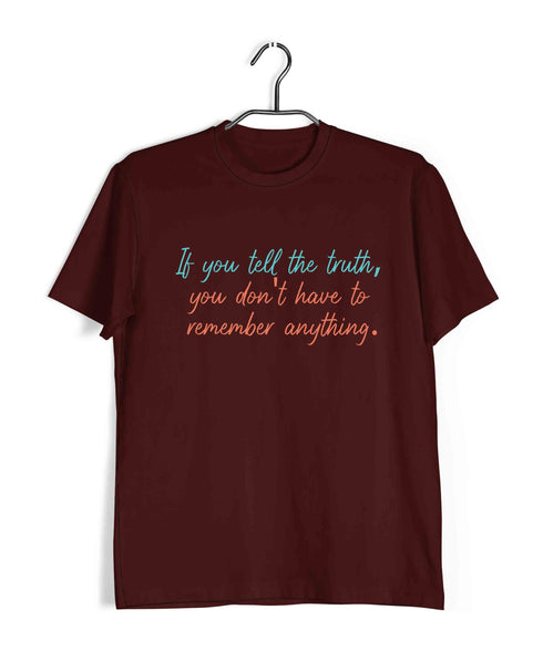 George Orwell If you tell the truth, you don't have to remember anything Books Casual Graphic Printed T-Shirt for Men