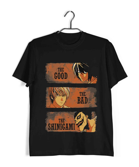 Comics Death Note THE GOOD THE BAD THE SHINIGAMI Custom Printed Graphic Design T-Shirt for Men