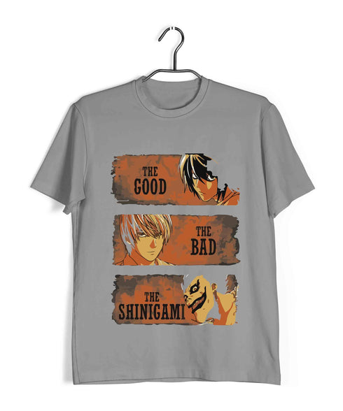 Comics Death Note THE GOOD THE BAD THE SHINIGAMI Custom Printed Graphic Design T-Shirt for Men