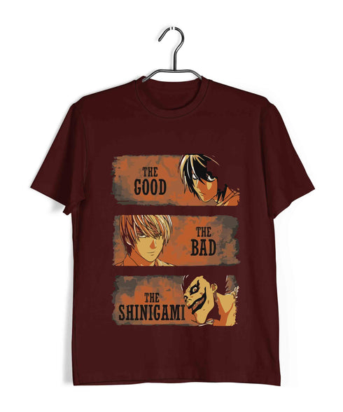 Comics Death Note THE GOOD THE BAD THE SHINIGAMI Custom Printed Graphic Design T-Shirt for Men