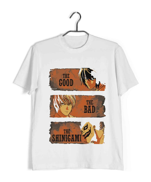 Comics Death Note THE GOOD THE BAD THE SHINIGAMI Custom Printed Graphic Design T-Shirt for Men