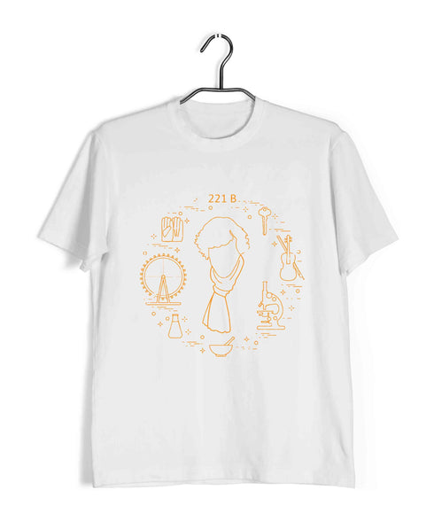 2 clock design TV Series Casual Graphic Printed T-Shirt for Men