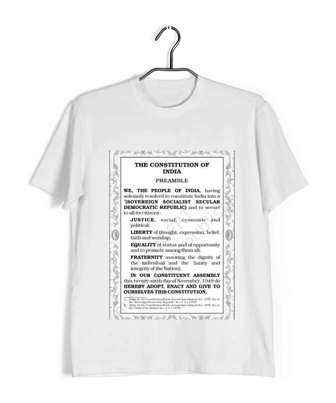 Freedom Pop Culture PREAMBLE OF OUR CONSTITUTION Politics Casual Graphic Printed T-Shirt for Men