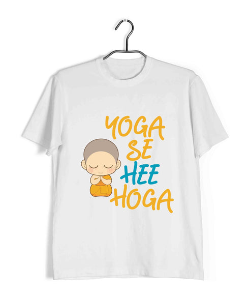 Gym Pop Culture Yoga se hi Hoga The Classics Fitness Casual Graphic Printed T-Shirt for Men