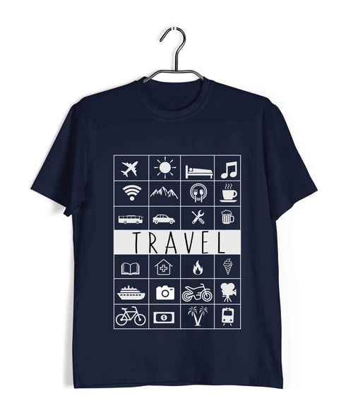 Wanderlust Travel Travel TRAVEL ICONS Custom Printed Graphic Design T-Shirt for Women