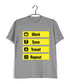 Travel WORK SAVE TRAVEL REPEAT Travel Casual Graphic Printed T-Shirt for Men