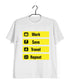 Travel WORK SAVE TRAVEL REPEAT Travel Casual Graphic Printed T-Shirt for Men