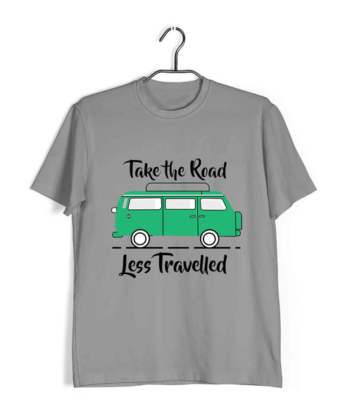Travel Pop Culture TAKE THE ROAD LESS TRAVELLED Travel Casual Graphic Printed T-Shirt for Men